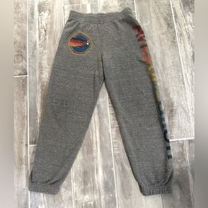 Aviator Nation Kids Gray with Rainbow Logo Sweatpants Sz. 8